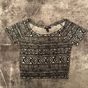 Tribal Print Crop Top